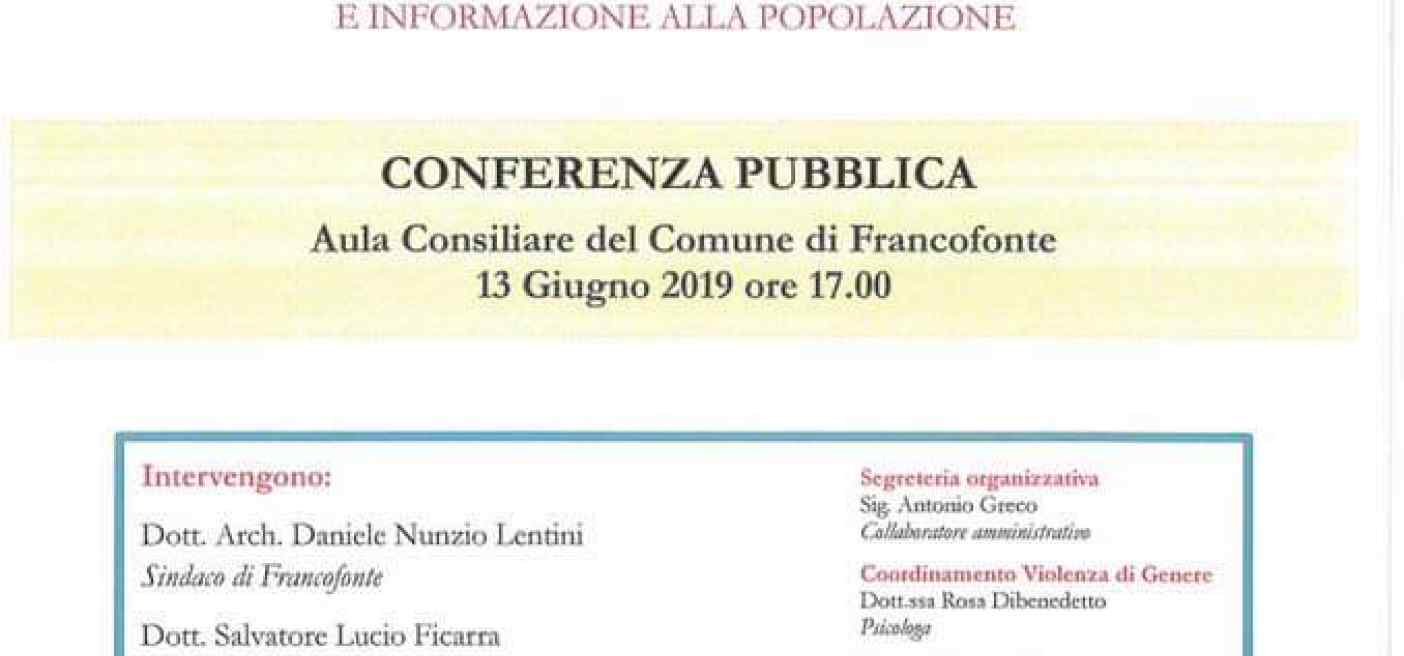 Conferenza prevenzione violenza di genere - Francofonte