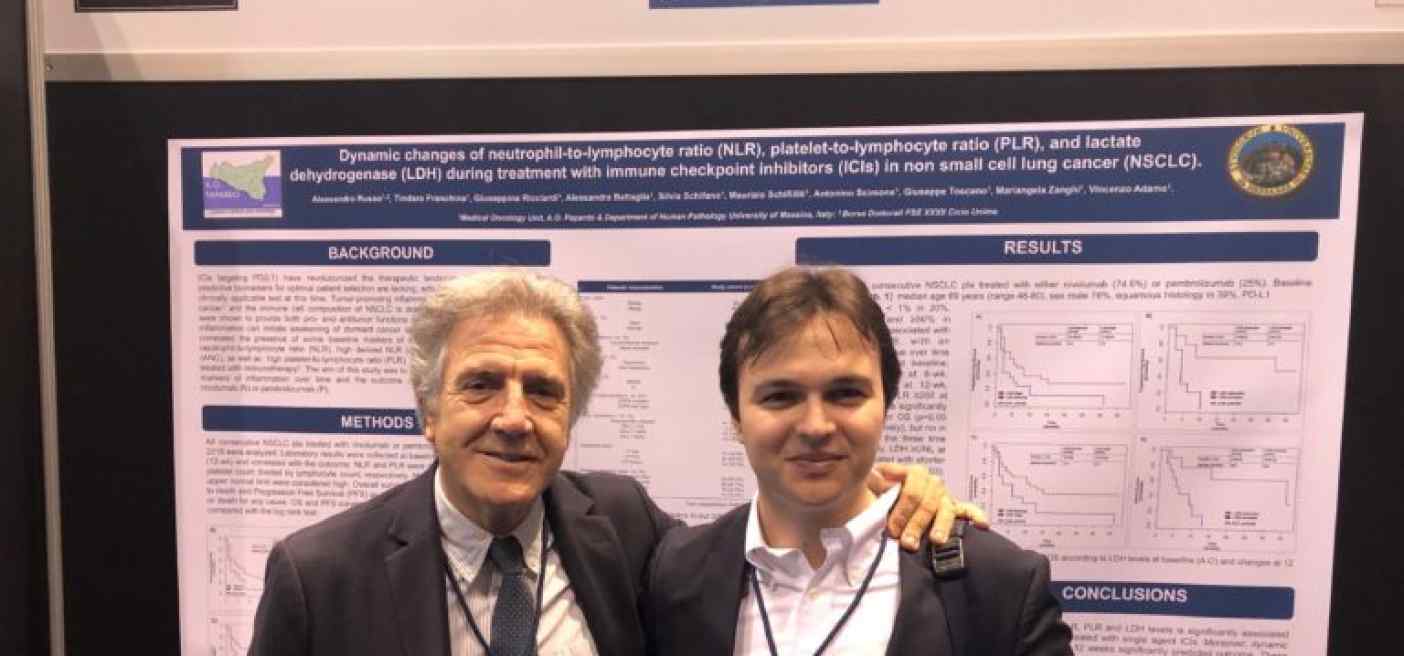 Il prof. Vincenzo Adamo con il dott. Alessandro Russo alla presentazione del poster