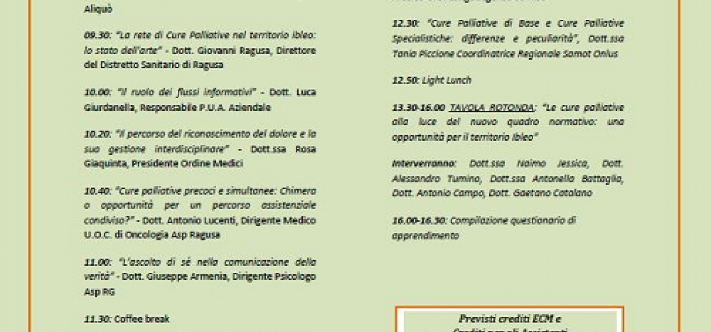 Convegno cure palliative - Ragusa